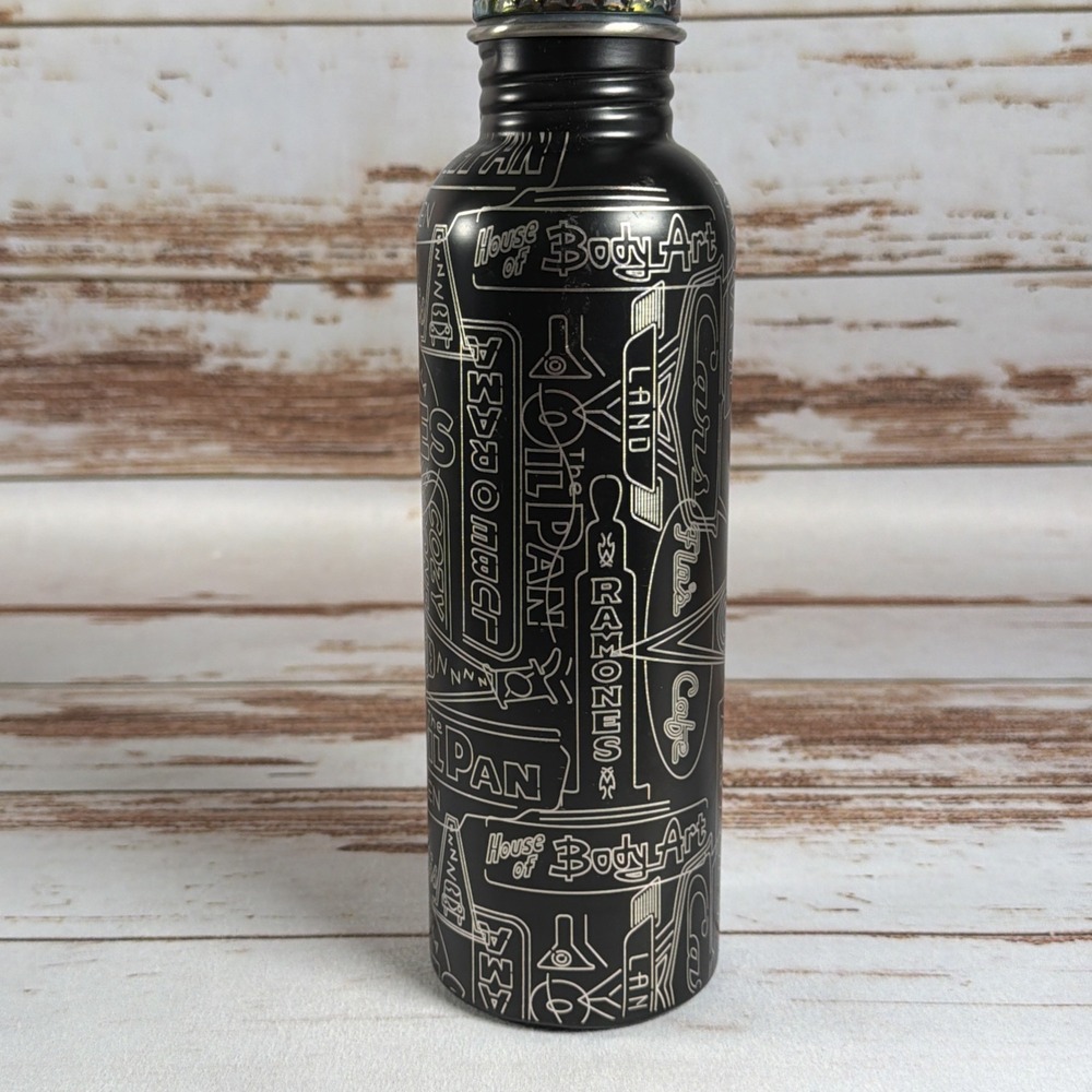 Disney Parks Cars Land Neon Lights Stainless Steel Water Bottle Used - Picture 3 of 5